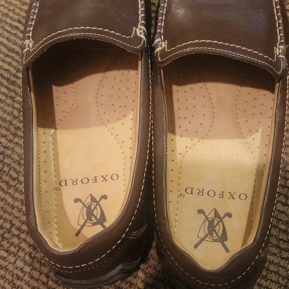 Oxford Golf Haddington Venetian Loafers Pebble Brown Leather Tan Stitching